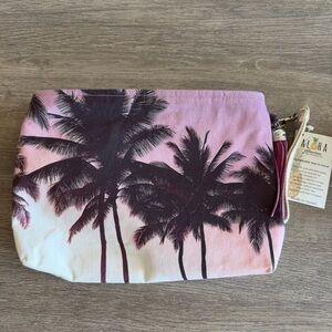 Aloha collection by sky dreams fringe clutch wristlet pink palm trees 🌴
